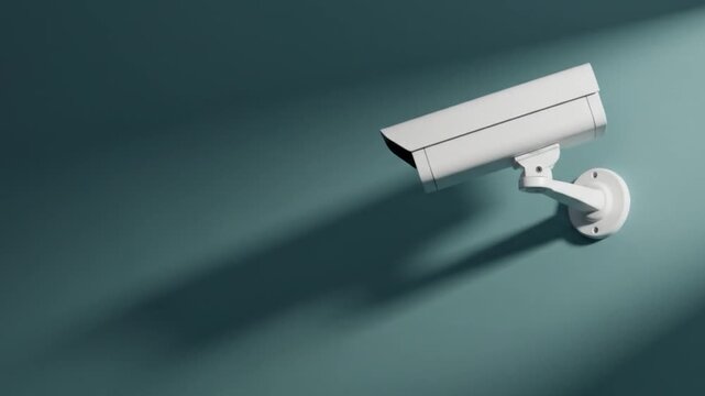 Security camera on wall surveillance technology crime prevention and safety monitoring