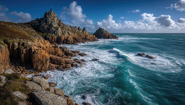 Rocky Coastline and Turquoise Ocean View