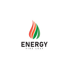 fire energy leaf logo vector template