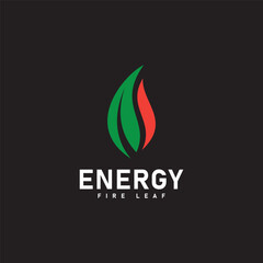 fire energy leaf logo vector template
