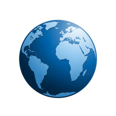 Fototapeta premium Isolated 3D render of a detailed blue Earth globe with white continents