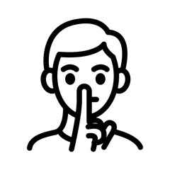 Request Silence Line Icon of Silent Communication Tools Icon Set