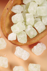 Handmade Winter Melon Candy Traditional Sweet Preserves in Wooden Bowl