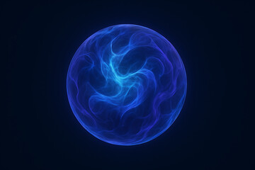 abstract glowing blue orb with flowing plasma-like patterns, energy ball, futuristic design, digital art, spiritual illustration