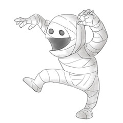 ミイラ男　ハロウィン　水彩風