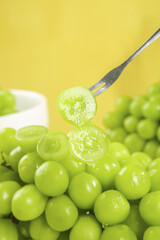 Fresh Green Seedless Grapes on Fork - Healthy Fruit Snack