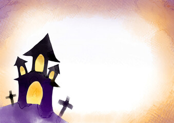 水彩風のハロウィンフレーム