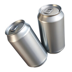 3d aluminum soda cans realistic render isolated on transparent background