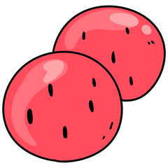 Watermelon with a heart cycle