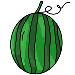 A whole ripe watermelon