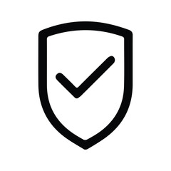 Shield Icon. Illustration of a Shield with a Check Mark. Product and Consumer Protection Sign.