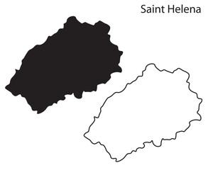 Obraz premium Simple Saint Helena map silhouette vector. Clean black outline of the remote Atlantic island, perfect for travel, infographics, and design projects