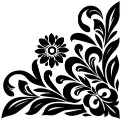 Elegant floral flourish design adds decorative charm to any project
