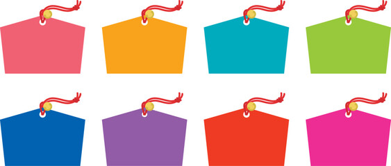 カラフルな絵馬のセット