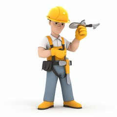 cartoon_style_worker_with_yellow_safety_helmet