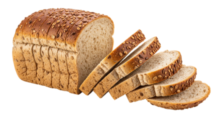 Whole Wheat Bread Slices Isolated on Transparent Background