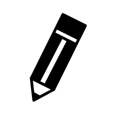 Minimalist Black and White Pencil Icon for Writing and Drawing