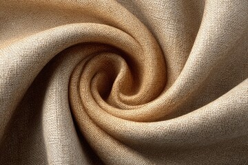 Swirling beige fabric with subtle ombre effect