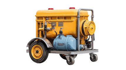 Fototapeta premium Portable pumping machine background isolated on a Transparent background, PNG file.