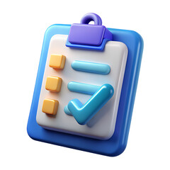 3d icon of clipboard with check mark