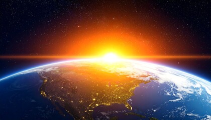 Obraz premium Earth rising from space (2)