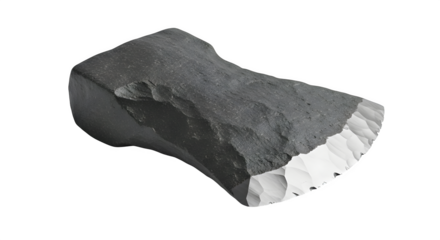 Stone age axe tool isolated on transparent background, a prehistoric artifact used as a weapon for hunting and survival in ancient civilizations