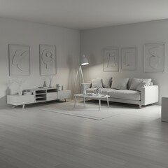 Scandinavian living room decor / modern living room interior