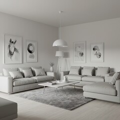 Scandinavian living room decor / modern living room interior