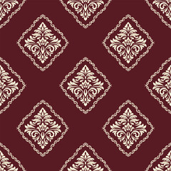 Elegant Seamless Damask Wallpaper – Vintage Ornamental Design