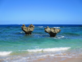 Heart Rock, Kouri Island, Okinawa, Japan - Diorama Effect