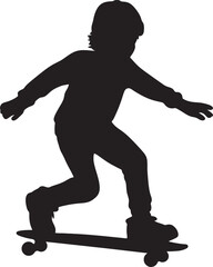 Skateboard player dynamic pose silhouette