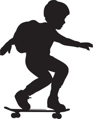 Skateboard player dynamic pose silhouette