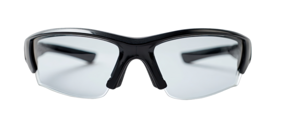 Black safety glasses with clear lenses