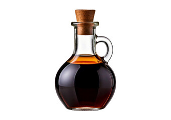 Glass Bottle of Balsamic Vinegar isolated on transparent or white background