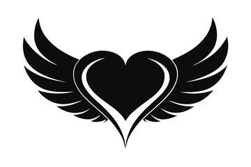 Fototapeta premium Winged heart flying symbol of love and romance