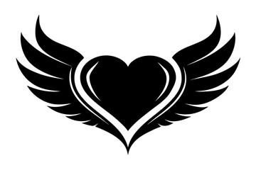 Obraz premium Heart with wings flying symbol of love and romance