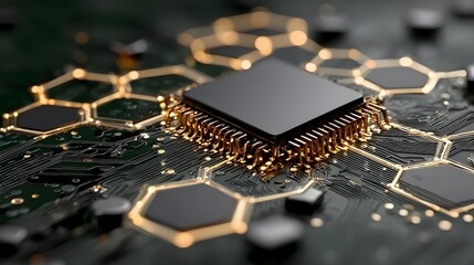 Chip on circuit board with hexagonal connections