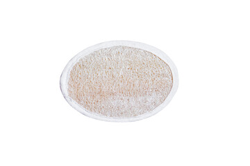Loofah sponge exfoliating device isolated on white background , clipping path