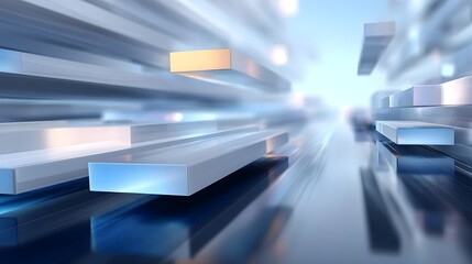 Abstract geometric blocks in motion