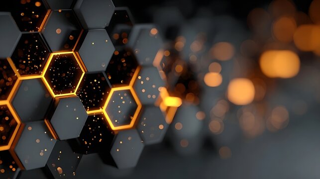 Hexagonal pattern with glowing edges