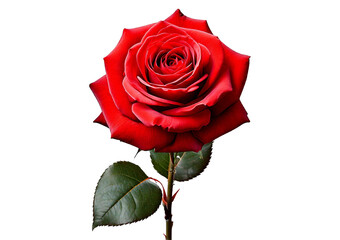 Red Rose Flower valentine's day isolated on transparent or white background