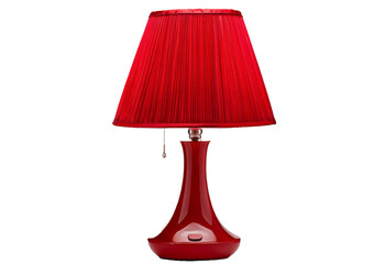 Obraz premium Red table lamp isolated on transparent or white background