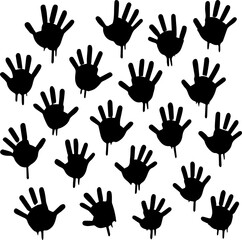 Fototapeta premium Creepy Handprints Horror Silhouette