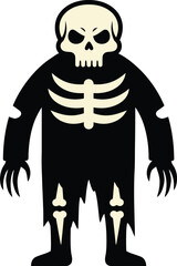 A Spooky Cartoonish Skeleton Figure with a Skull Head.
