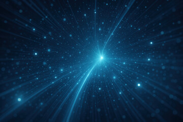 Fototapeta premium Light burst with glowing particles and radiant beams creating dynamic futuristic effect