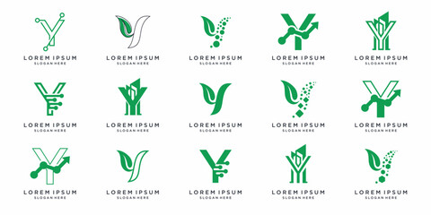 Letter Y logo design set