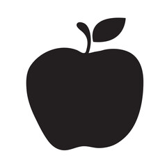 Red apple vector logo simple flat black illustration for web and app..eps