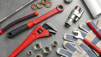 Fototapeta premium Essential Plumbing Tools for Home Repairs