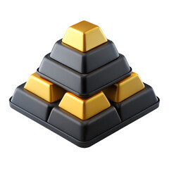 3D Icon of a pyramid structure representing business hierarchy