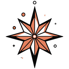 Fototapeta premium christmas star, christmas, festival, vector, transparent background, star, decoration, isolated, xmas, shape, object, celebration, icon, pattern, design, shiny, ornament